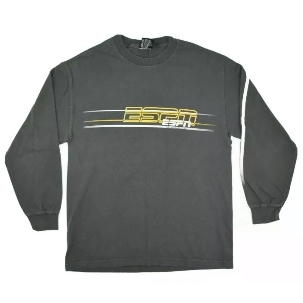 Gray ESPN Long Sleeve Graphic T-Shirt Size Large